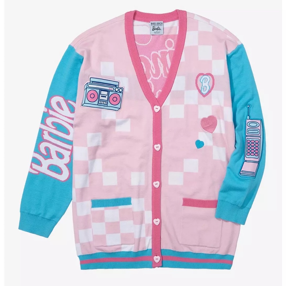 NEW ✨ Barbie Pink and Teal Cardigan BoxLunch